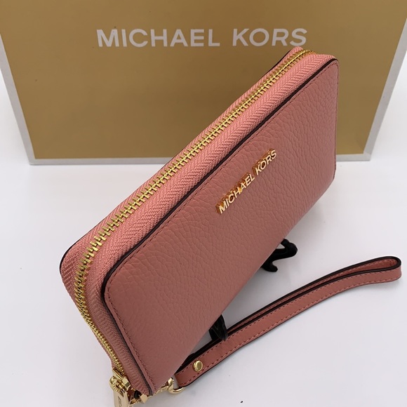 MICHAEL KORS LARGE FLAT MULTIFUNCTIONAL PHONE CASE SUNSET ROSE COLOR - Picture 6 of 14